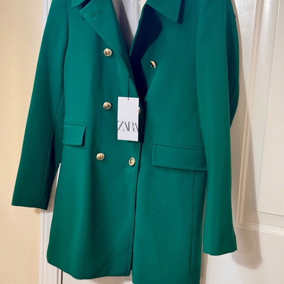 NWT ZARA Green Double-Breasted Women's Jacket size L - Picture 7 of 9